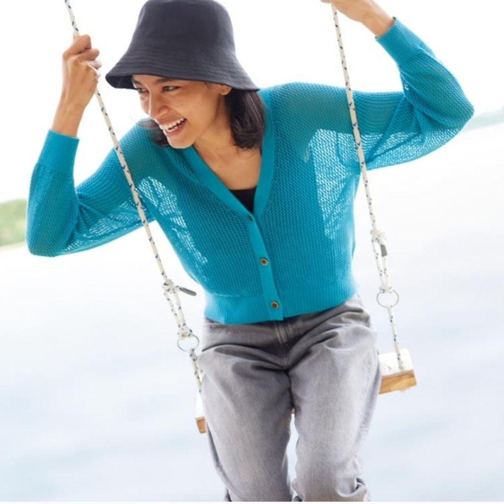 Vibrant Teal Women's Cardigan Xs By Uniqlo